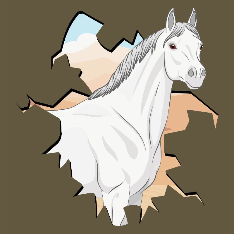 La tête d'un cheval Abbayan devant un désert