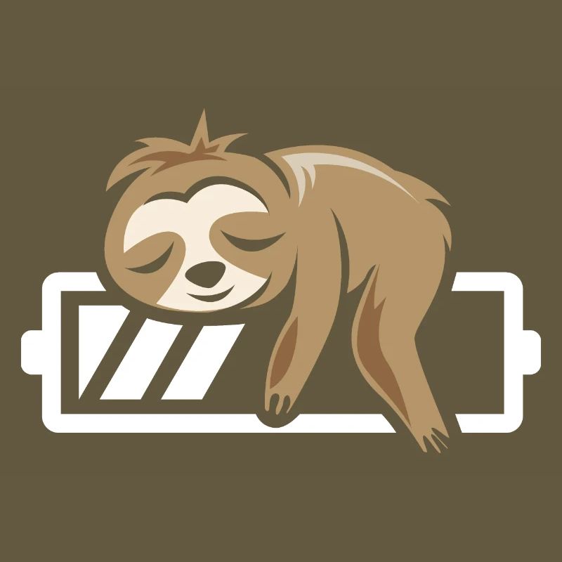 Sloth funny sleeping battery loading icon