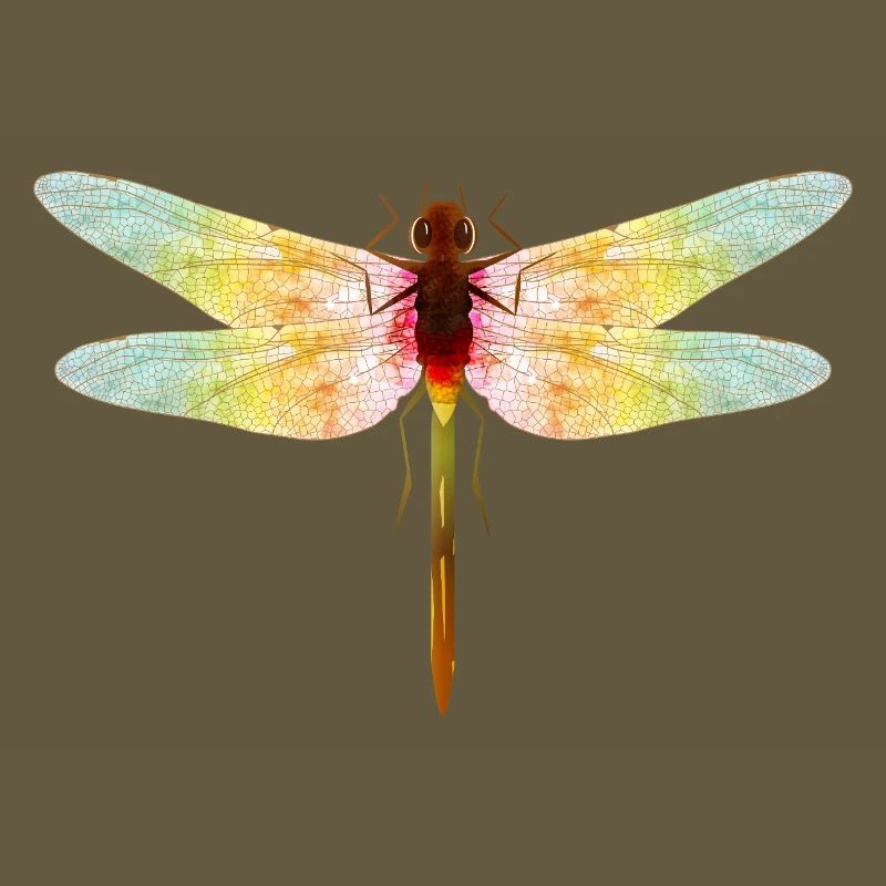 Libellule irisée – motif insecte en filigrane