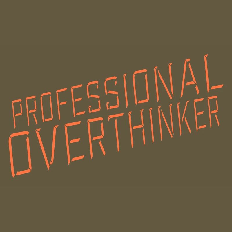 Professional Overthinker Funny Brooding Anxiety Logo
