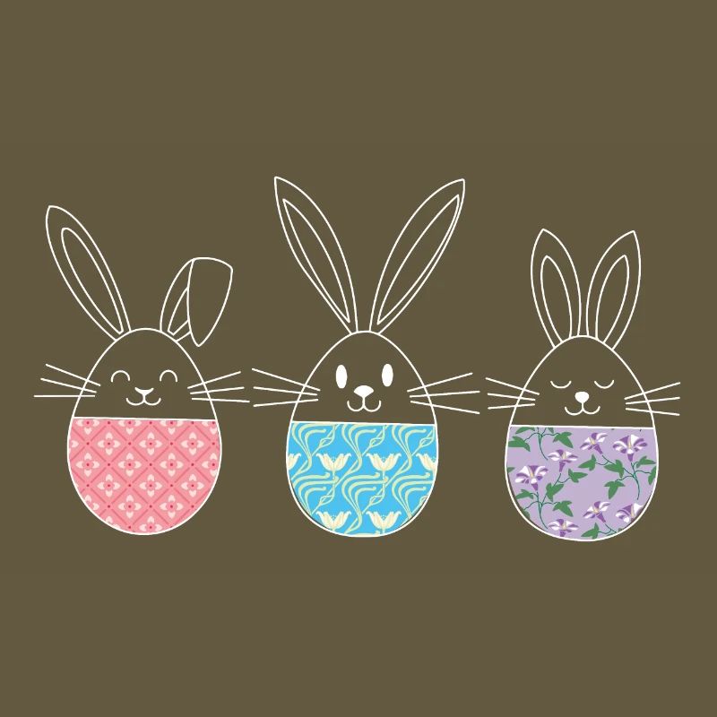 Easter, Cute Easter Bunnies Easter Eggs Drawing