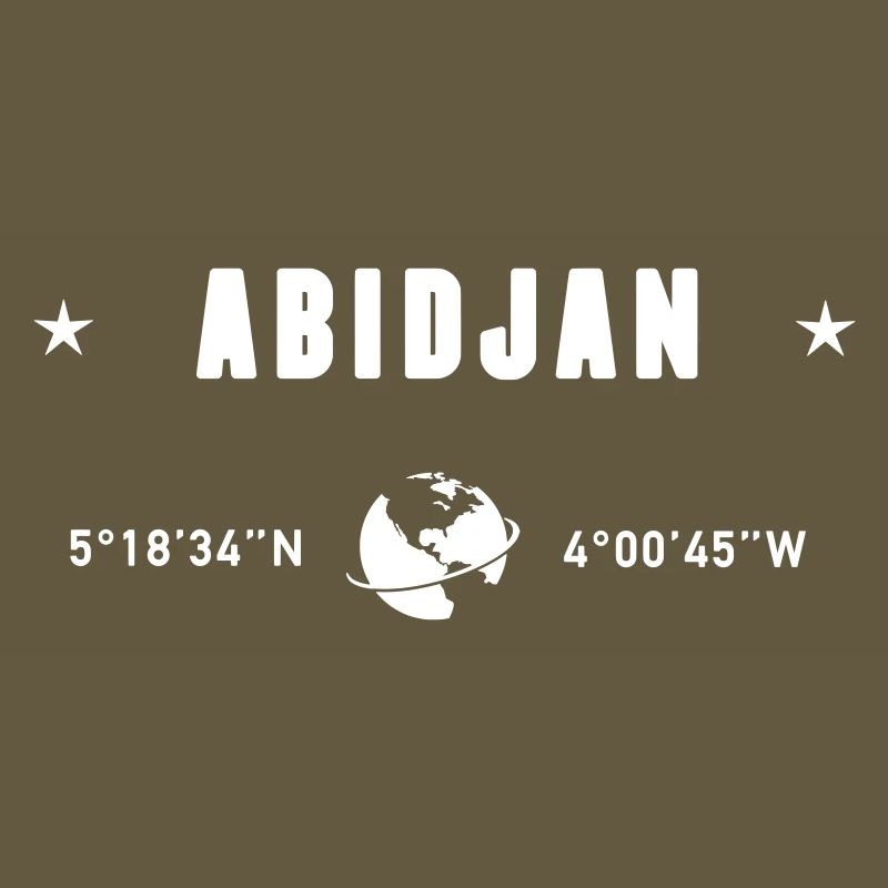 Abidjan Ivory Coast Coordinates Earth White