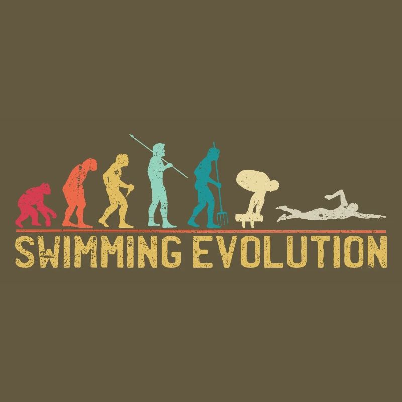 Swimming Evolution Progress Illustration
