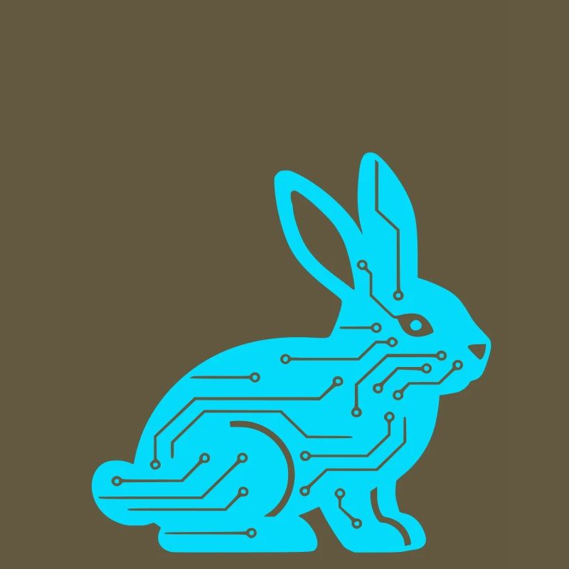Cyber Rabbit Circuit Board Tech Vector