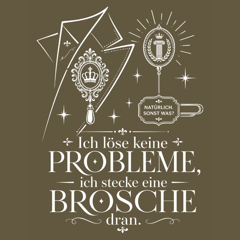 Ich stecke eine Brosche dran