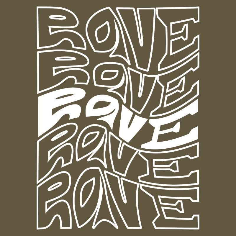 Rave Typography Waves Pattern