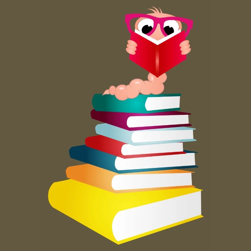 Knowledge-thirsty bookworm while reading a book