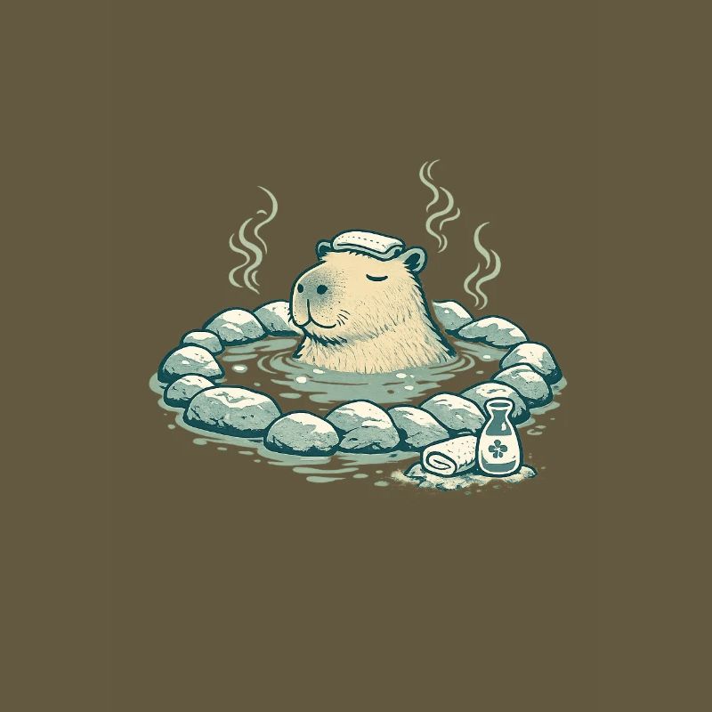 Capybara dans le bain de source