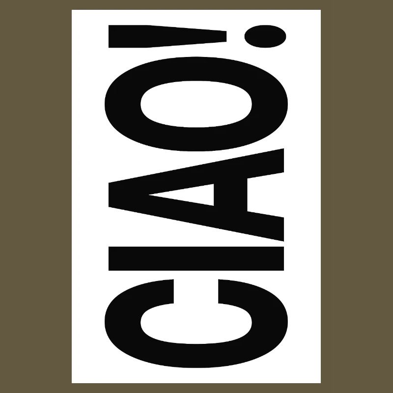 Ciao Typography Vertical Minimal Design