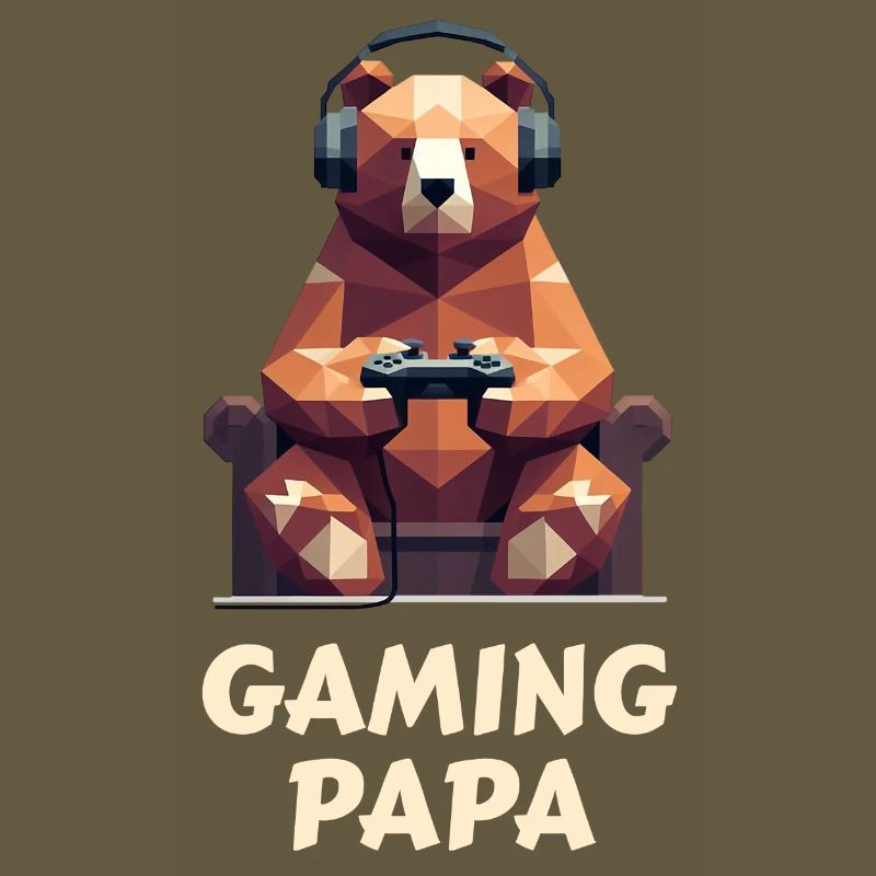 Bear with gaming headset and controller