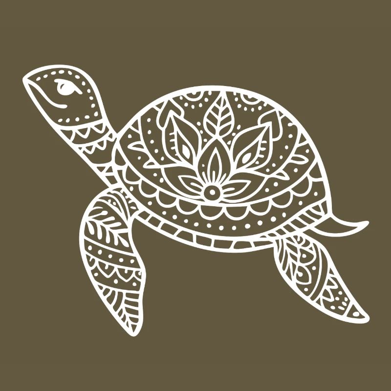 Boho turtle with pattern shell