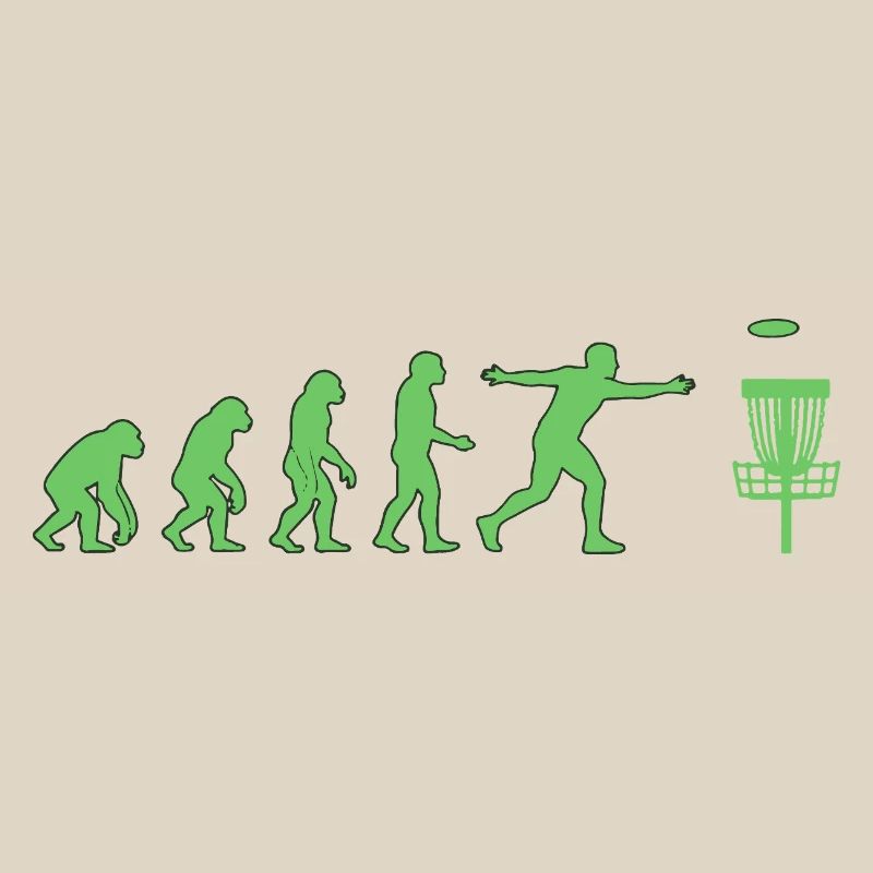 Disc Golf Evolution Funny Disc Golfer Flying Disc