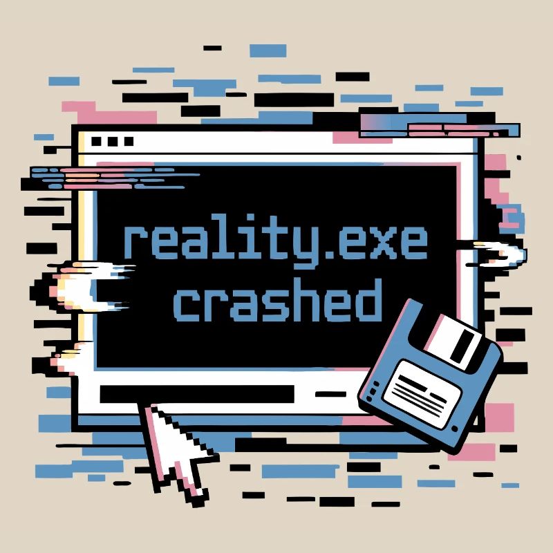 Reality.exe Crashed Retro Pixel Design