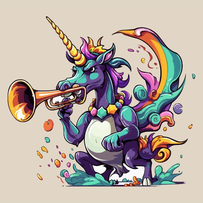 Farbexplosion Einhorn-Trompeter