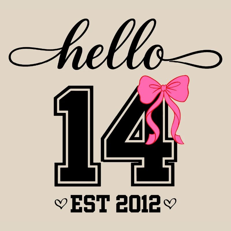 Hello 14 Est 2012 Mädchen Geburtstag Design