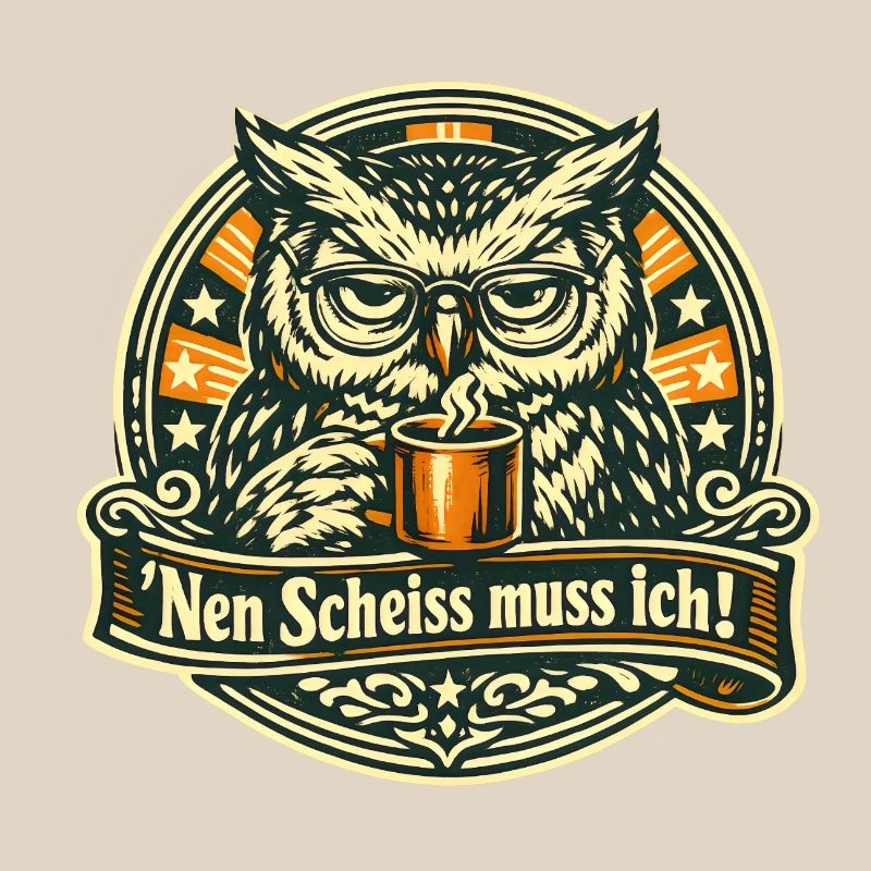 Nen Scheiss muss ich frecher Spruch mit Eule
