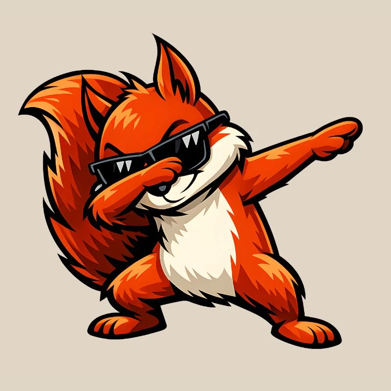 Dabbing Rotes Eichhörnchen