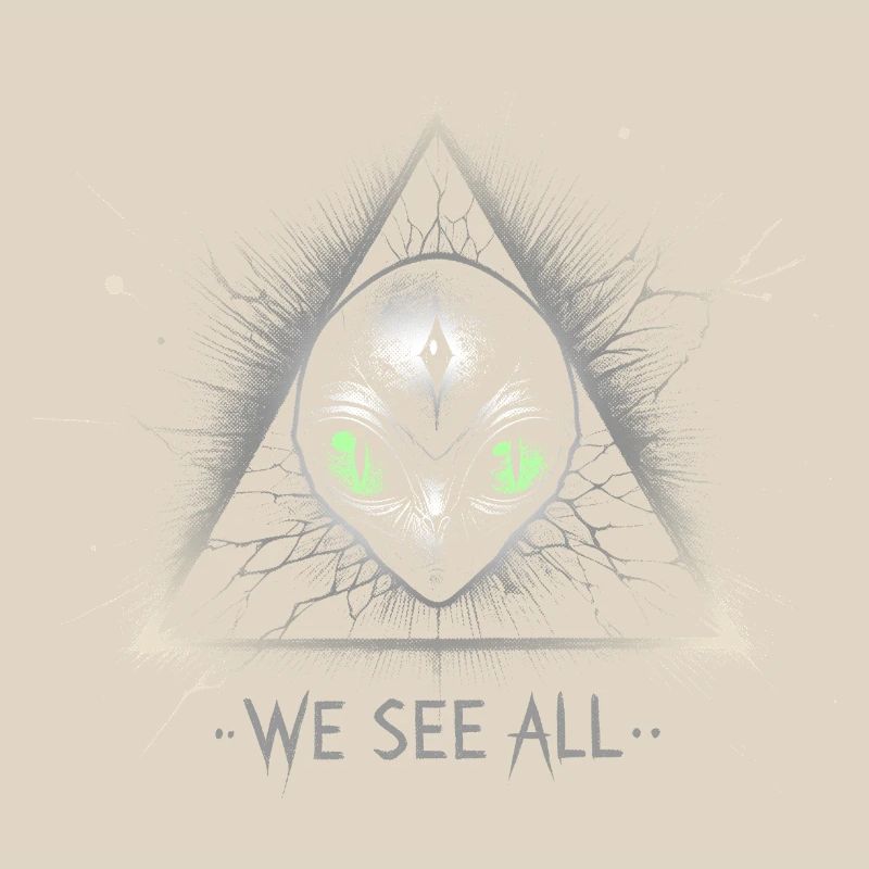 Alien Triangle We See All Cosmic Symbol Tee