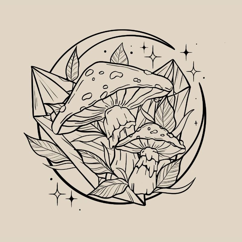 Witchy Toadstool with Magic Crystal