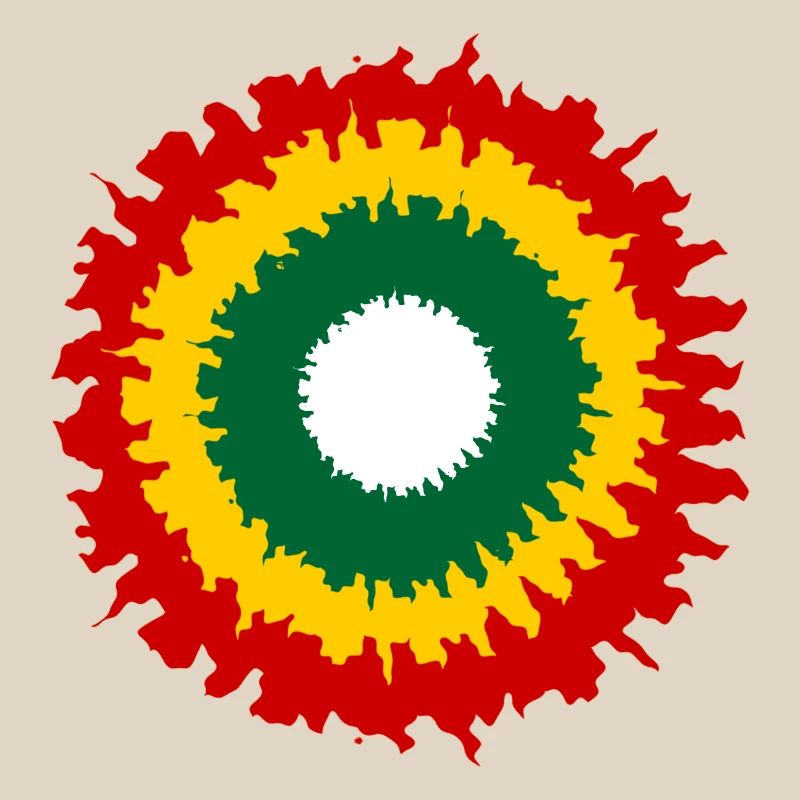 Vibrant rasta pattern with fire effect