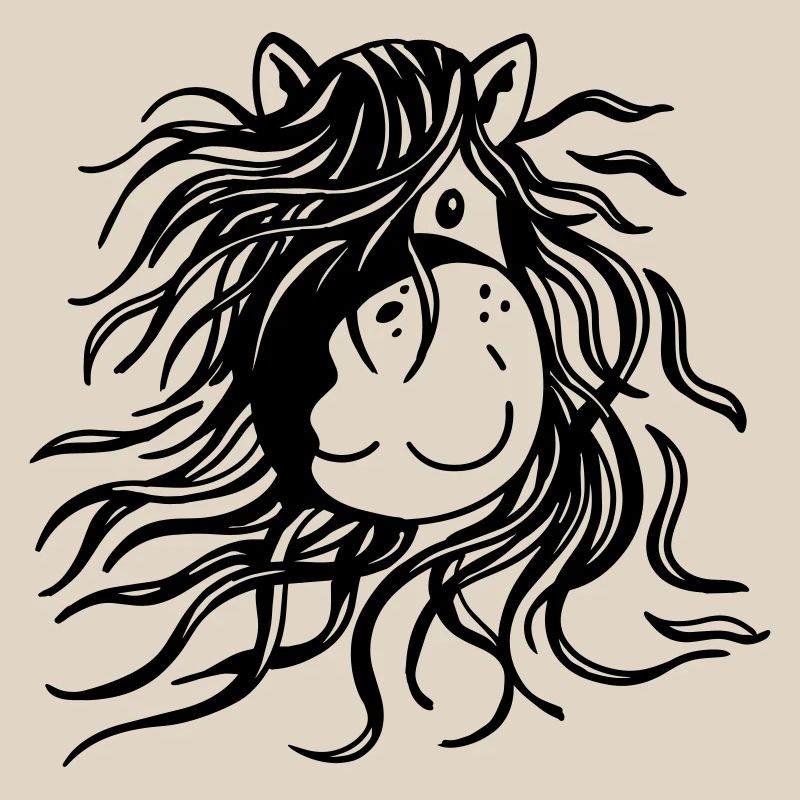 Pferd mit dicker Mähne - Pferde - Comic