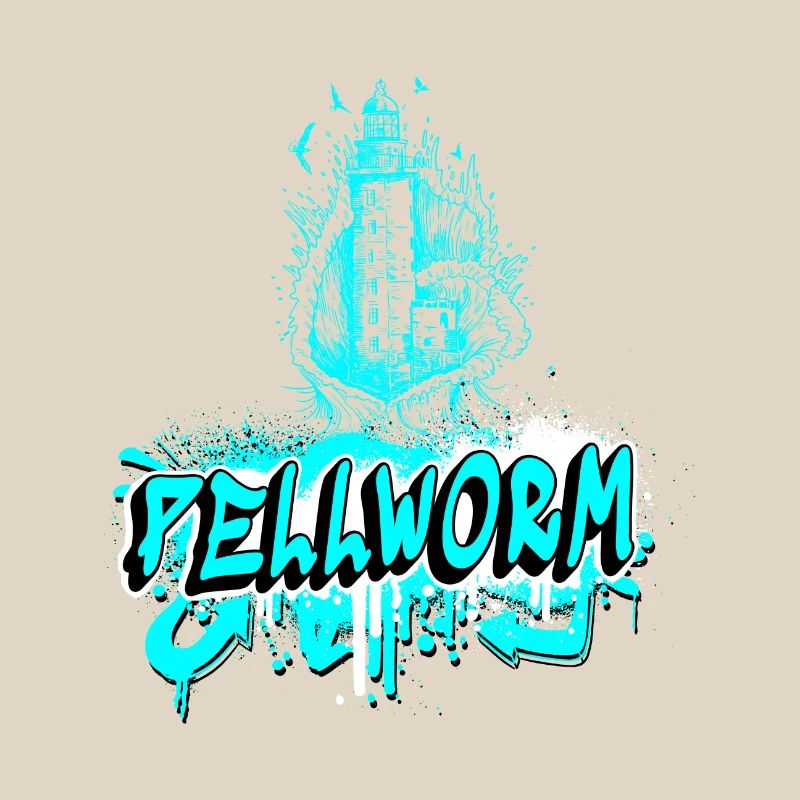 Conception de graffitis du phare de Pellworm