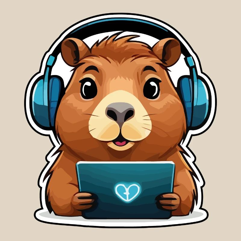 Capybara mit Computer