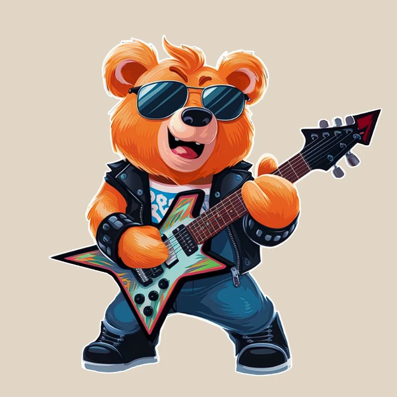 Heavy Metal Teddy Bear Guitariste