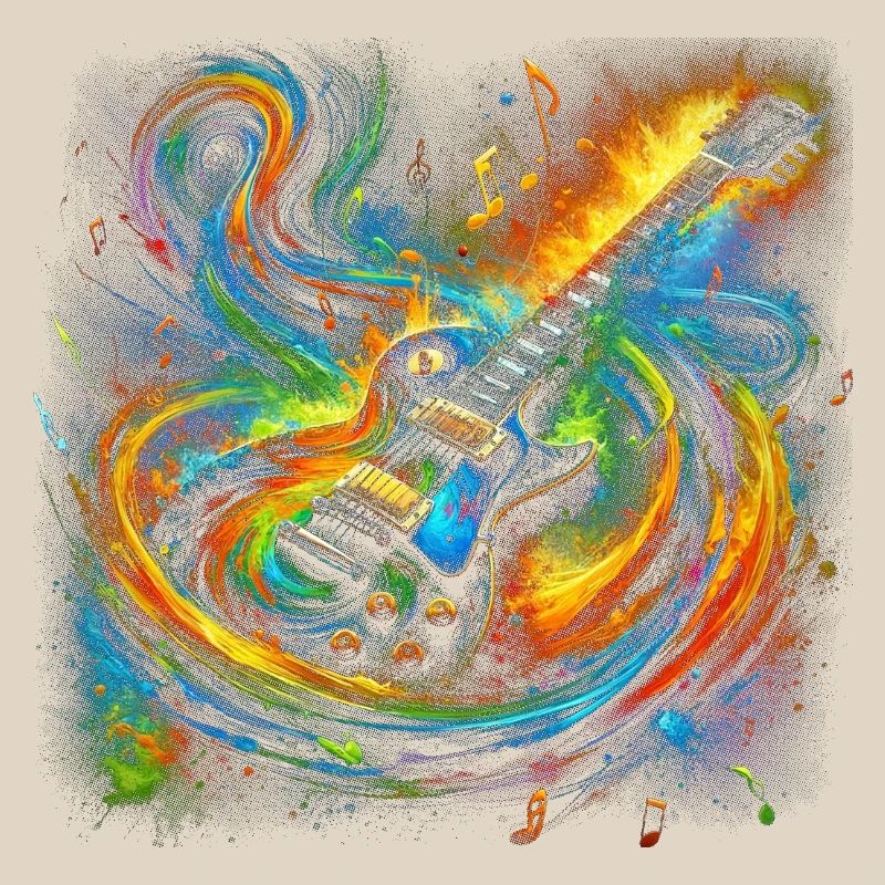 Expression de guitare colorée
