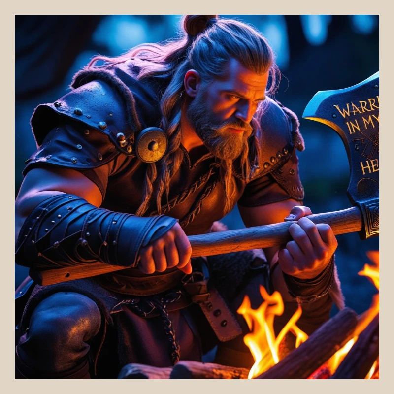 Fantasy Wikinger mit einer Axt