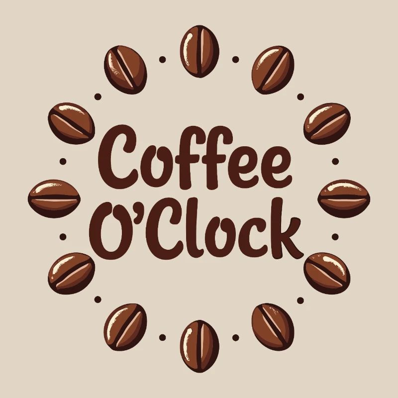 Conception de rêve de café avec le thème Coffee O'Clock