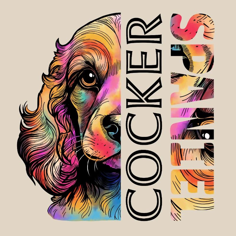 Farbenfroher Cocker Spaniel