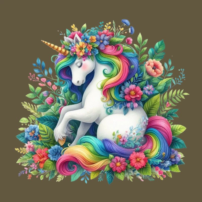 Fleur de licorne à crinière arc-en-ciel