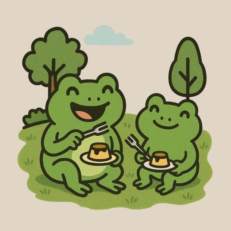 Eating pudding with a fork - frogs