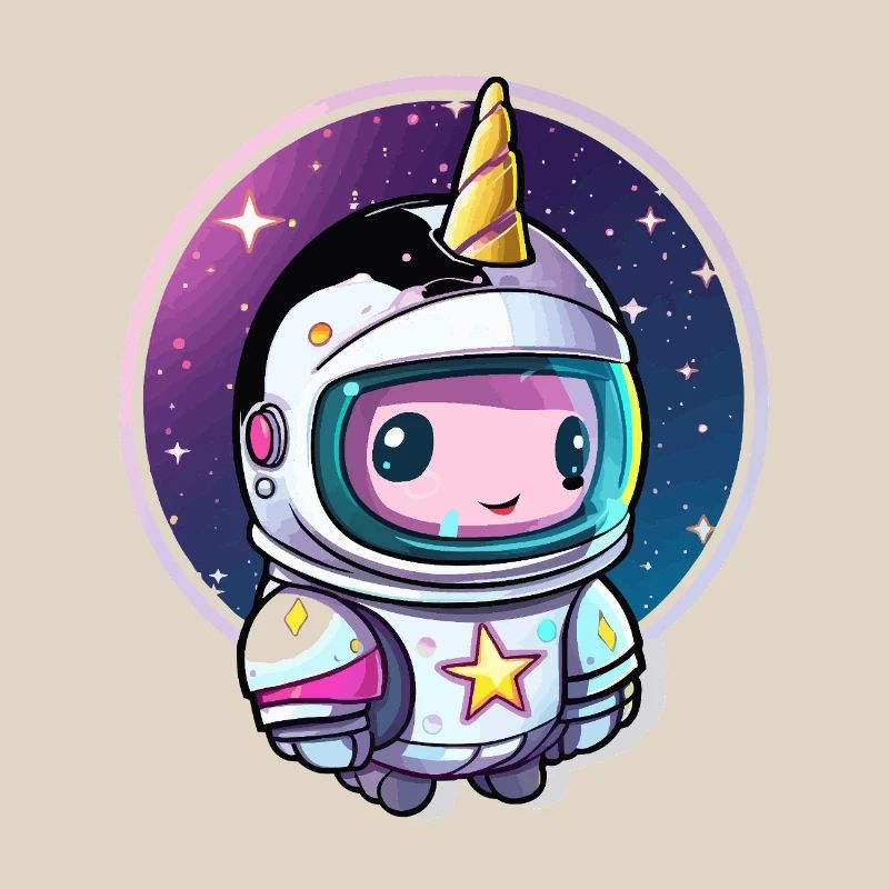Astronaut Unicorn Chibi Space