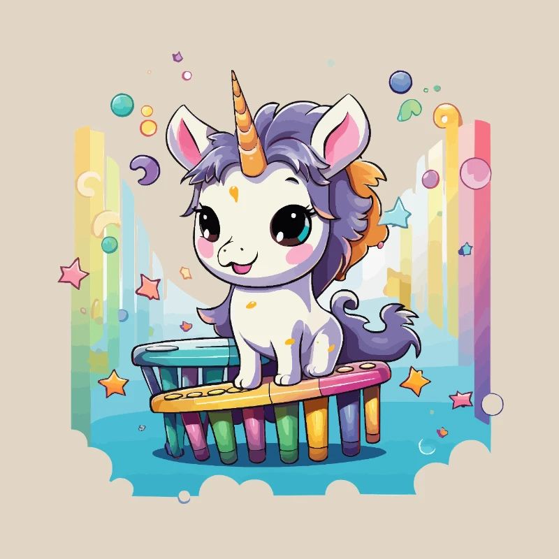 Pastel uni on rainbow slide