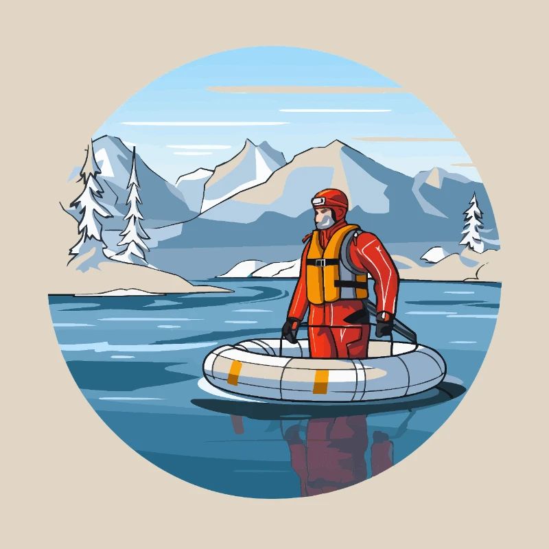 Alpine Rettungsfahrt im Eissee