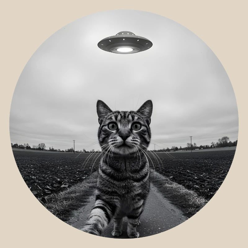 Design drôle d’extraterrestre d’un chat spatial OVNI