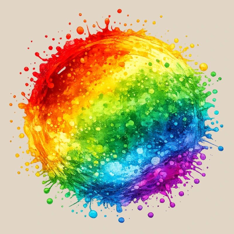 Regenbogenfarbene Farbspritzer Explosion