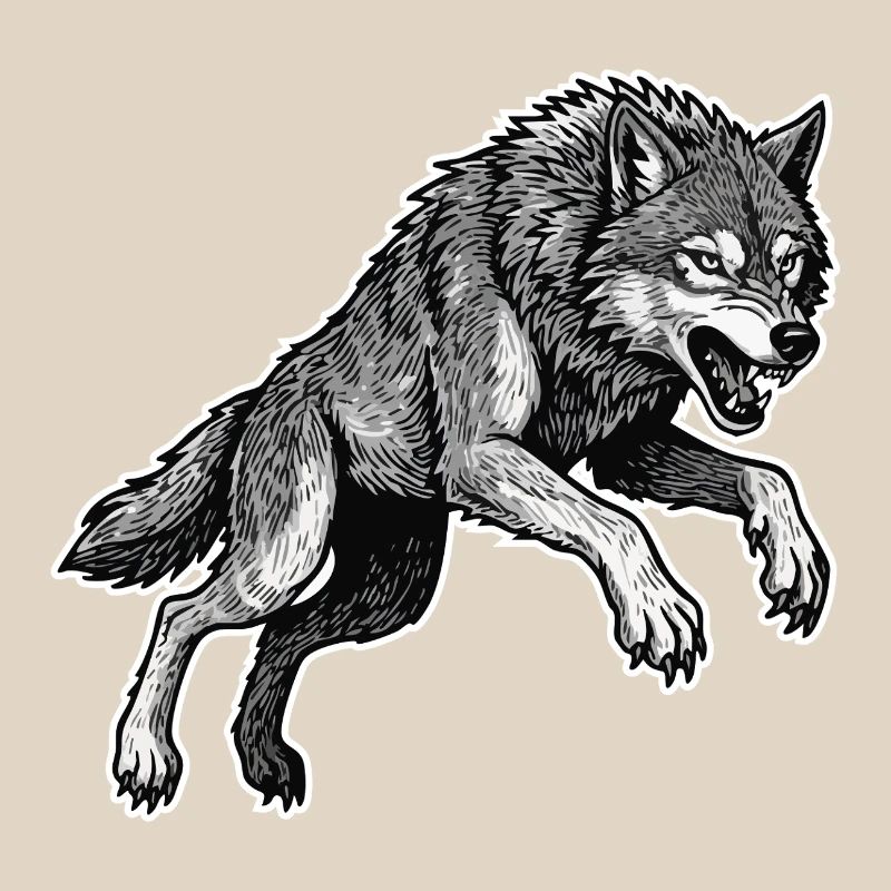 Wild Wolf Race Maskottchen Alpha Wolf