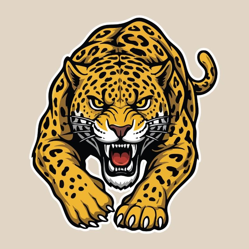 Leopard Jaguar Wild Attack Mascot Predator