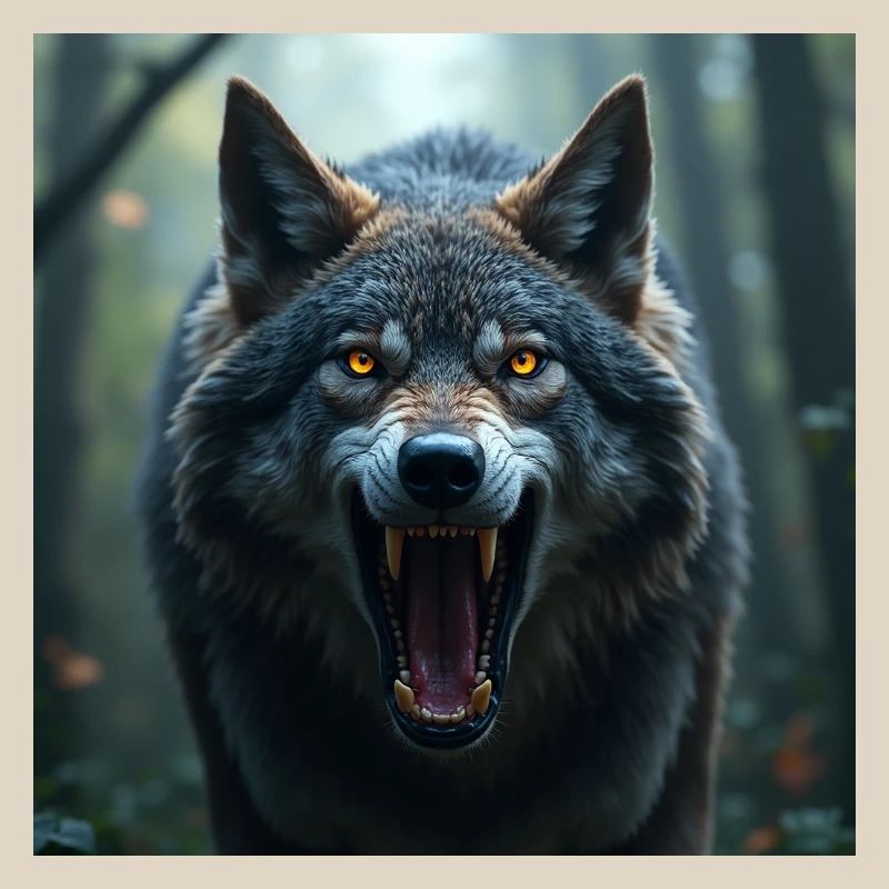 Aggressive wolf