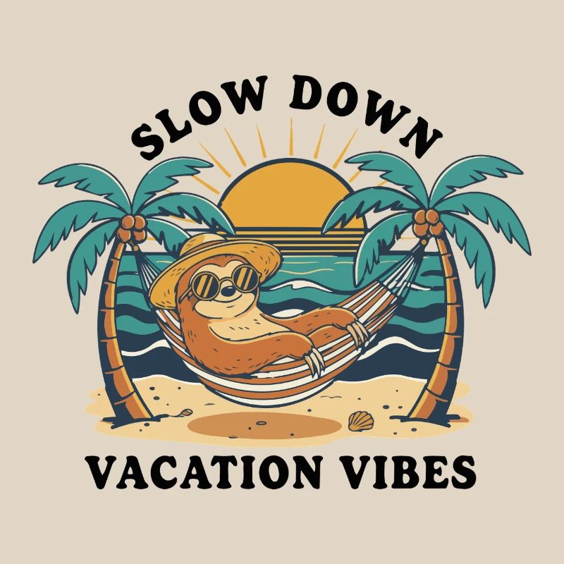 Sloth Sloth Hammock Slow Down Vacation Vibes