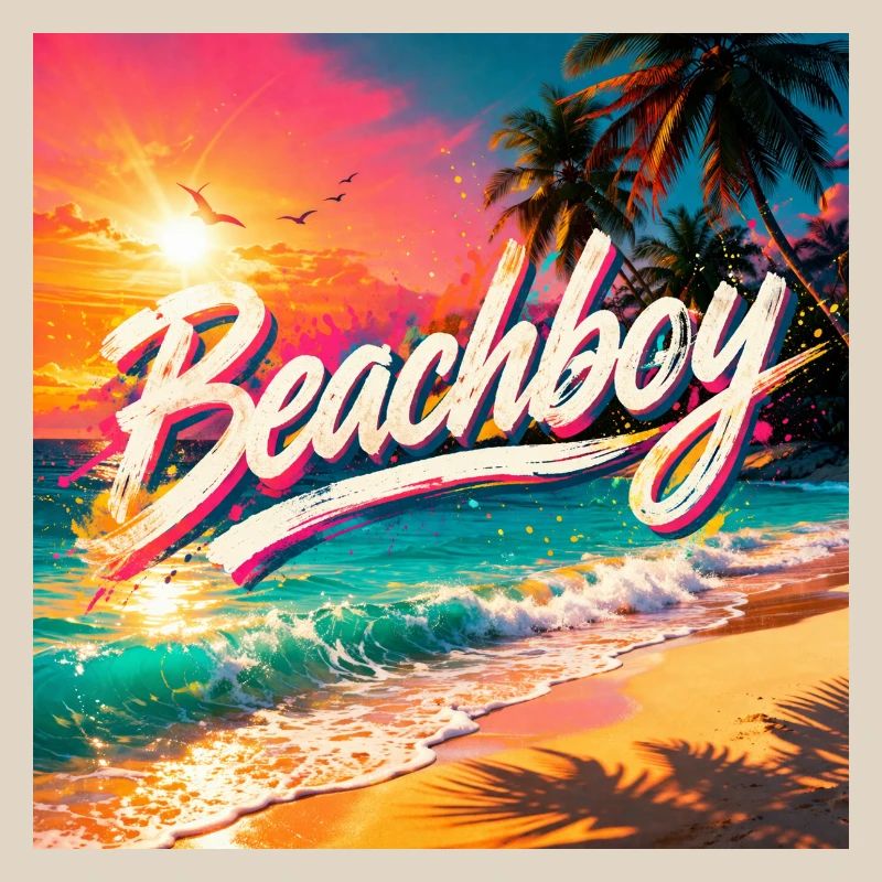 Coucher de soleil néon Beachboy