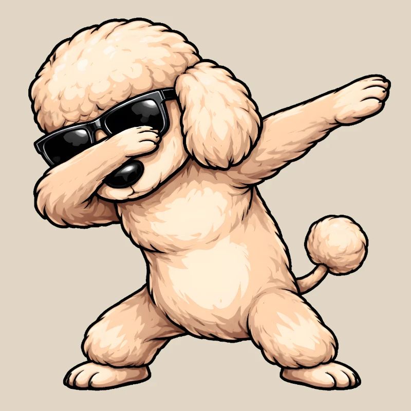 Caniche en train de dobber
