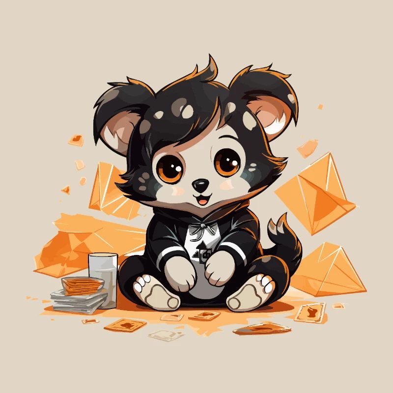 Cuddly panda with a windfall