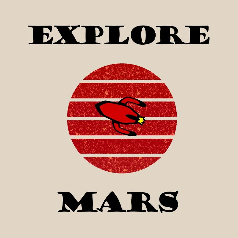 Fusée rétro dans le cercle rayé rouge