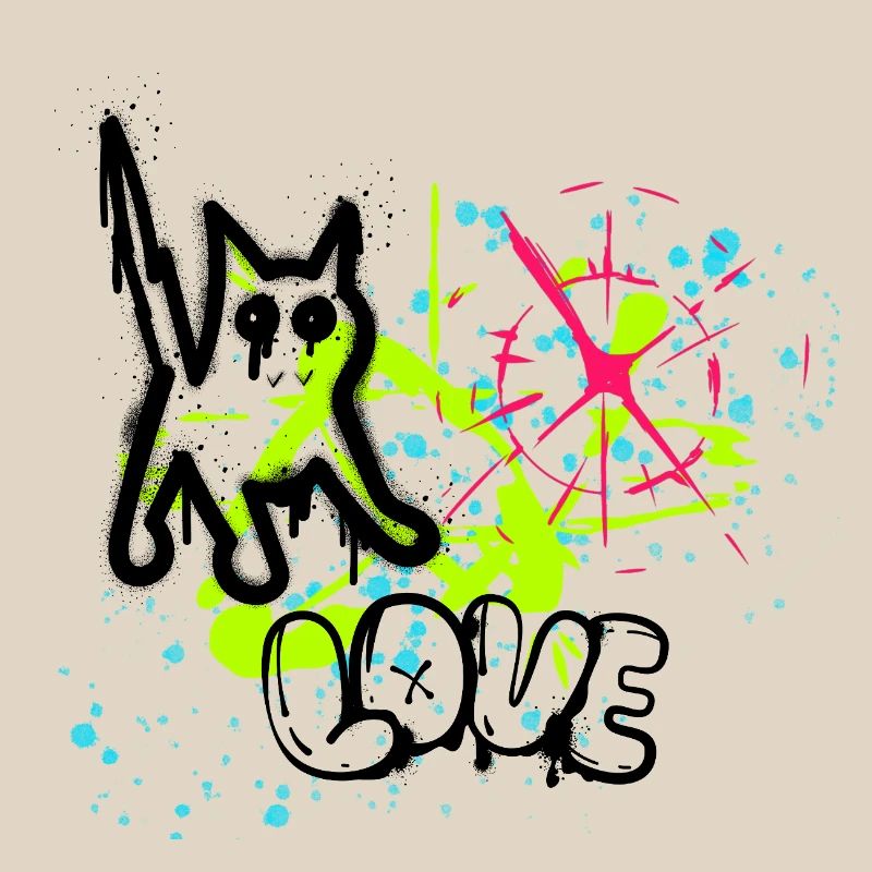 Neon Graffiti Splatter Pattern
