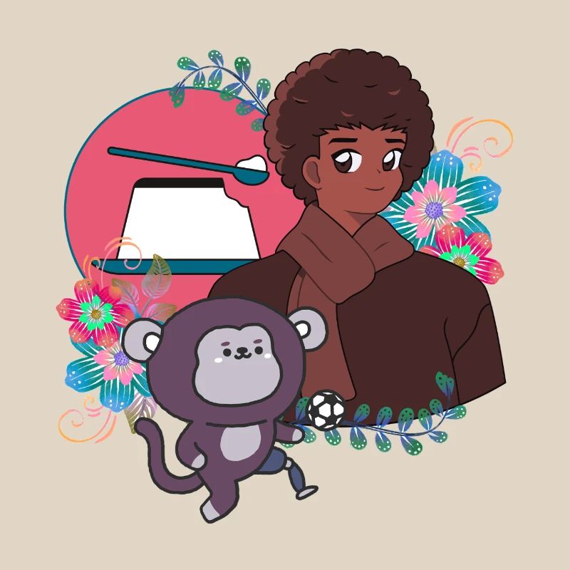 Anime Boy and Soccer Monkey with Prosthetic