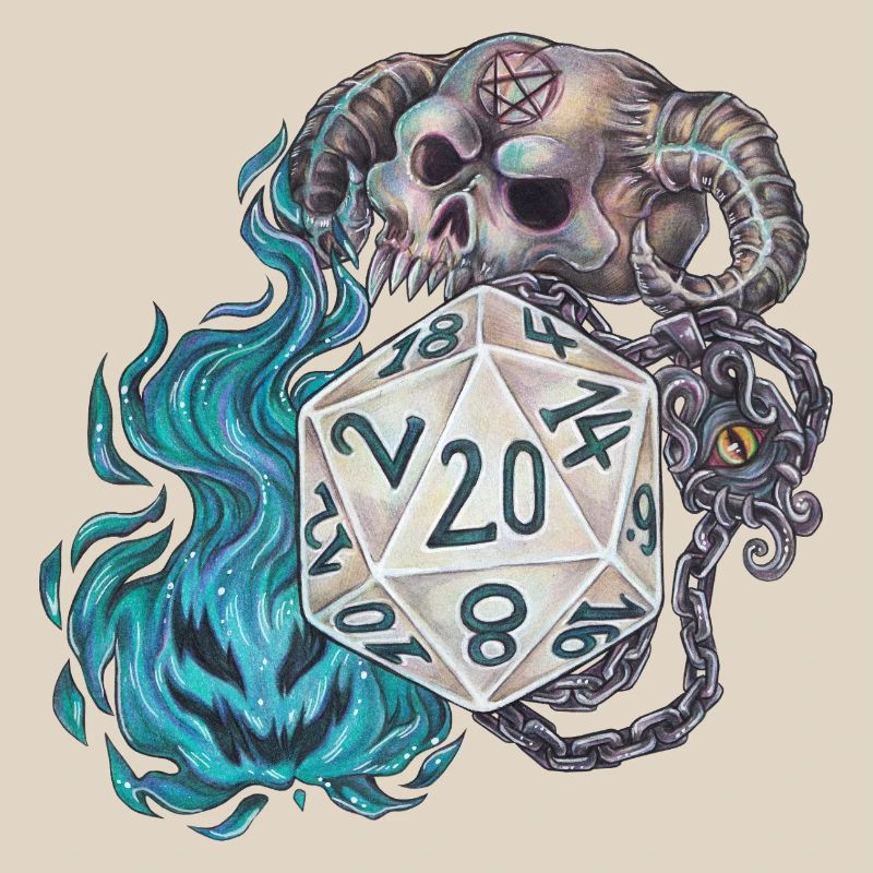 RPG Tabletop D20 Dice Gift Warlock
